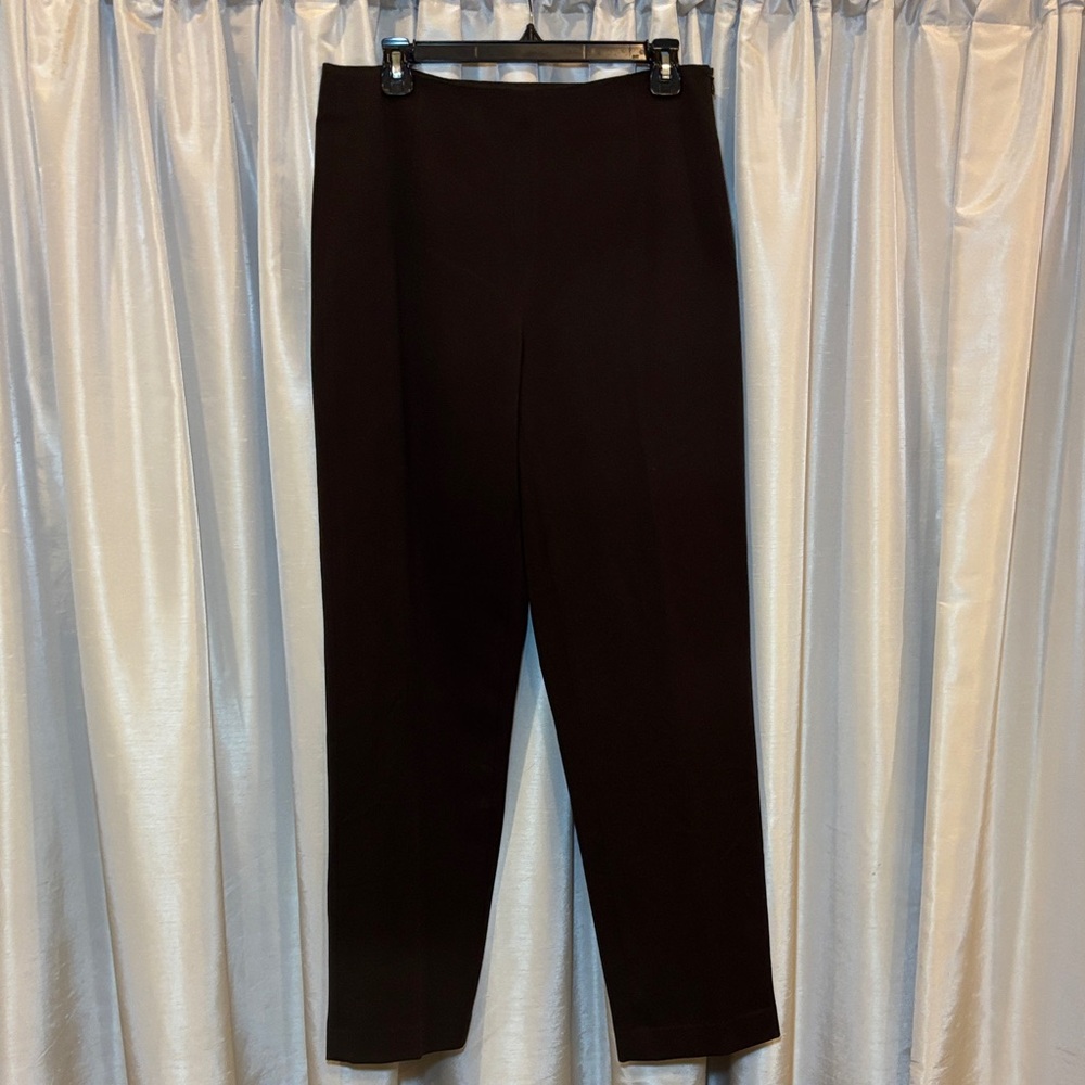 Talbots Stretch Flat Front Pants, Brown, size 10, straight leg